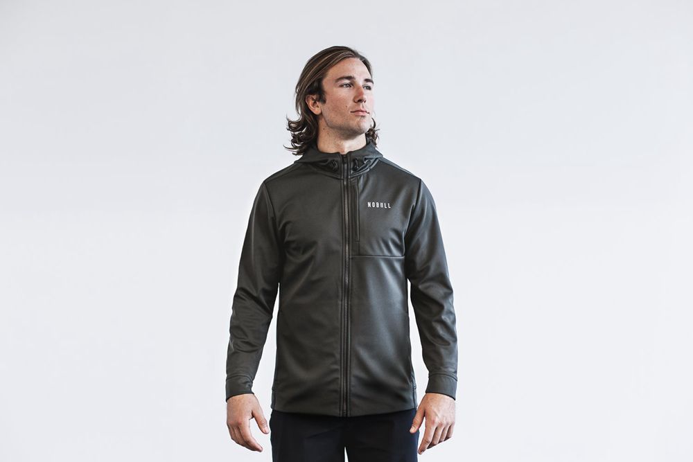 NOBULL Men's Softshell Jackets - Graphite - Ireland (3592WYUQO)